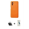 MARSİLYAN™- Redmi Note 10 Kılıf Ahenk Serisi - Şeffaf Pasifik Cam Ekran Koruyucu + Kamera Lens Koruma Cam - SF