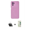 MARSİLYAN™- Redmi Note 10 Kılıf Ahenk Serisi - Siyah 20D Premium Cam Ekran Koruyucu + Şeffaf Kamera Lens Koruma Cam