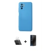 MARSİLYAN™- Redmi Note 10 Kılıf Ahenk Serisi - Siyah 3D Antistatik Hayalet Cam Ekran Koruyucu + Kamera Lens Koruma Cam - SF