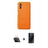 MARSİLYAN™- Redmi Note 10 Kılıf Ahenk Serisi - Siyah 3D Antistatik Hayalet Cam Ekran Koruyucu + Kamera Lens Koruma Cam - SF