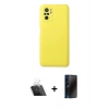 MARSİLYAN™- Redmi Note 10 Kılıf Ahenk Serisi - Siyah 3D Antistatik Hayalet Cam Ekran Koruyucu + Kamera Lens Koruma Cam - SF