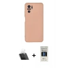 MARSİLYAN™- Redmi Note 10 Kılıf Ahenk Serisi - Siyah 5D Hayalet Cam Ekran Koruyucu + Şeffaf Kamera Lens Koruma Cam