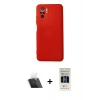 MARSİLYAN™- Redmi Note 10 Kılıf Ahenk Serisi - Siyah 5D Hayalet Cam Ekran Koruyucu + Şeffaf Kamera Lens Koruma Cam