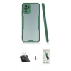 MARSİLYAN™- Redmi Note 10 Kılıf Atlas Asil Serisi - Şeffaf Pasifik Cam Ekran Koruyucu + Kamera Lens Koruma Cam - SF