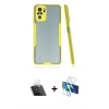 MARSİLYAN™- Redmi Note 10 Kılıf Atlas Asil Serisi - Siyah 3D Antistatik Cam Ekran Koruyucu + Kamera Lens Koruma Cam - SF