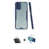 MARSİLYAN™- Redmi Note 10 Kılıf Atlas Asil Serisi - Siyah 3D Antistatik Cam Ekran Koruyucu + Kamera Lens Koruma Cam - SF