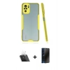 MARSİLYAN™- Redmi Note 10 Kılıf Atlas Asil Serisi - Siyah 3D Antistatik Hayalet Cam Ekran Koruyucu + Kamera Lens Koruma Cam - SF