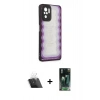 MARSİLYAN™- Redmi Note 10 Kılıf Odak Klasik Serisi - Şeffaf 360 Full Body Arka Koruyucu + Kamera Lens Koruma Cam - SF