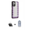 MARSİLYAN™- Redmi Note 10 Kılıf Odak Klasik Serisi - Şeffaf Joko Magic 5D Cam + Kamera Lens Koruma Cam - SF