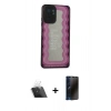 MARSİLYAN™- Redmi Note 10 Kılıf Odak Klasik Serisi - Siyah 3D Antistatik Hayalet Cam Ekran Koruyucu + Kamera Lens Koruma Cam - SF