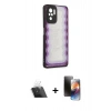 MARSİLYAN™- Redmi Note 10 Kılıf Odak Klasik Serisi - Siyah 3D Antistatik Mat Seramik Nano Ekran Koruyucu + Şeffaf Kamera Lens Koruma Cam