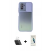 MARSİLYAN™- Redmi Note 10 Kılıf Vadi Çizgi - Şeffaf Pasifik Cam Ekran Koruyucu + Kamera Lens Koruma Cam - SF