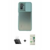 MARSİLYAN™- Redmi Note 10 Kılıf Vadi Çizgi - Siyah 20D Premium Cam Ekran Koruyucu + Kamera Lens Koruma Cam - SF