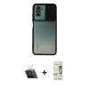 MARSİLYAN™- Redmi Note 10 Kılıf Vadi Çizgi - Siyah 20D Premium Cam Ekran Koruyucu + Kamera Lens Koruma Cam - SF