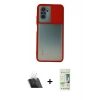 MARSİLYAN™- Redmi Note 10 Kılıf Vadi Çizgi - Siyah 20D Premium Cam Ekran Koruyucu + Kamera Lens Koruma Cam - SF