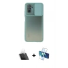 MARSİLYAN™- Redmi Note 10 Kılıf Vadi Çizgi - Siyah 3D Antistatik Cam Ekran Koruyucu + Şeffaf Kamera Lens Koruma Cam