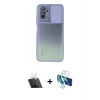 MARSİLYAN™- Redmi Note 10 Kılıf Vadi Çizgi - Siyah 3D Antistatik Cam Ekran Koruyucu + Şeffaf Kamera Lens Koruma Cam