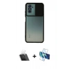 MARSİLYAN™- Redmi Note 10 Kılıf Vadi Çizgi - Siyah 3D Antistatik Cam Ekran Koruyucu + Şeffaf Kamera Lens Koruma Cam