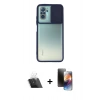 MARSİLYAN™- Redmi Note 10 Kılıf Vadi Çizgi - Siyah 3D Antistatik Mat Seramik Nano Ekran Koruyucu + Kamera Lens Koruma Cam - SF