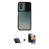 MARSİLYAN™- Redmi Note 10 Kılıf Vadi Çizgi - Siyah 3D Antistatik Mat Seramik Nano Ekran Koruyucu + Kamera Lens Koruma Cam - SF