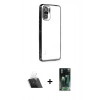 MARSİLYAN™- Redmi Note 10 Kılıf Vadi Minimal - Şeffaf 360 Full Body Arka Koruyucu + Kamera Lens Koruma Cam - SF