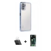 MARSİLYAN™- Redmi Note 10 Kılıf Vadi Minimal - Şeffaf 360 Full Body Arka Koruyucu + Kamera Lens Koruma Cam - SF
