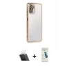 MARSİLYAN™- Redmi Note 10 Kılıf Vadi Minimal - Şeffaf Pasifik Cam Ekran Koruyucu + Kamera Lens Koruma Cam - SF