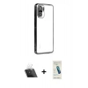 MARSİLYAN™- Redmi Note 10 Kılıf Vadi Minimal - Şeffaf Pasifik Cam Ekran Koruyucu + Kamera Lens Koruma Cam - SF