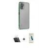 MARSİLYAN™- Redmi Note 10 Kılıf Vadi Minimal - Şeffaf Pasifik Cam Ekran Koruyucu + Kamera Lens Koruma Cam - SF