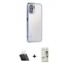MARSİLYAN™- Redmi Note 10 Kılıf Vadi Minimal - Siyah 20D Premium Cam Ekran Koruyucu + Kamera Lens Koruma Cam - SF