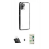 MARSİLYAN™- Redmi Note 10 Kılıf Vadi Minimal - Siyah 20D Premium Cam Ekran Koruyucu + Kamera Lens Koruma Cam - SF