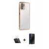 MARSİLYAN™- Redmi Note 10 Kılıf Vadi Minimal - Siyah 3D Antistatik Hayalet Cam Ekran Koruyucu + Kamera Lens Koruma Cam - SF