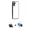 MARSİLYAN™- Redmi Note 10 Kılıf Vadi Minimal - Siyah 3D Antistatik Seramik Nano Ekran Koruyucu + Kamera Lens Koruma Cam - SF