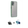 MARSİLYAN™- Redmi Note 10 Kılıf Vadi Minimal - Siyah 3D Antistatik Seramik Nano Ekran Koruyucu + Kamera Lens Koruma Cam - SF
