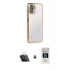 MARSİLYAN™- Redmi Note 10 Kılıf Vadi Minimal - Siyah 5D Hayalet Cam Ekran Koruyucu + Kamera Lens Koruma Cam - SF