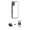 MARSİLYAN™- Redmi Note 10 Kılıf Vadi Minimal - Siyah 5D Hayalet Cam Ekran Koruyucu + Kamera Lens Koruma Cam - SF