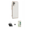 MARSİLYAN™- Redmi Note 10 Kılıf Yankı Serisi - Siyah 20D Premium Cam Ekran Koruyucu + Kamera Lens Koruma Cam - SF