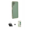 MARSİLYAN™- Redmi Note 10 Kılıf Yankı Serisi - Siyah 20D Premium Cam Ekran Koruyucu + Kamera Lens Koruma Cam - SF