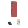 MARSİLYAN™- Redmi Note 10 Kılıf Yankı Serisi - Siyah 20D Premium Cam Ekran Koruyucu + Kamera Lens Koruma Cam - SF