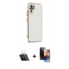 MARSİLYAN™- Redmi Note 10 Kılıf Yankı Serisi - Siyah 3D Antistatik Mat Seramik Nano Ekran Koruyucu + Kamera Lens Koruma Cam - SF
