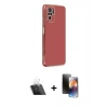 MARSİLYAN™- Redmi Note 10 Kılıf Yankı Serisi - Siyah 3D Antistatik Mat Seramik Nano Ekran Koruyucu + Kamera Lens Koruma Cam - SF