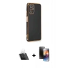 MARSİLYAN™- Redmi Note 10 Kılıf Yankı Serisi - Siyah 3D Antistatik Mat Seramik Nano Ekran Koruyucu + Kamera Lens Koruma Cam - SF