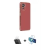MARSİLYAN™- Redmi Note 10 Kılıf Yankı Serisi - Siyah 3D Antistatik Seramik Nano Ekran Koruyucu + Kamera Lens Koruma Cam - SF