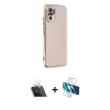 MARSİLYAN™- Redmi Note 10 Kılıf Yankı Serisi - Siyah 3D Antistatik Seramik Nano Ekran Koruyucu + Kamera Lens Koruma Cam - SF