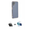 MARSİLYAN™- Redmi Note 10 Kılıf Yankı Serisi - Siyah 3D Antistatik Seramik Nano Ekran Koruyucu + Kamera Lens Koruma Cam - SF