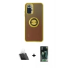 MARSİLYAN™- Redmi Note 10 Kılıf Yörünge Çizgi - Şeffaf 360 Full Body Arka Koruyucu + Kamera Lens Koruma Cam - SF