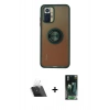 MARSİLYAN™- Redmi Note 10 Kılıf Yörünge Çizgi - Şeffaf 360 Full Body Arka Koruyucu + Kamera Lens Koruma Cam - SF