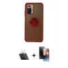 MARSİLYAN™- Redmi Note 10 Kılıf Yörünge Çizgi - Siyah 3D Antistatik Mat Seramik Nano Ekran Koruyucu + Kamera Lens Koruma Cam - SF