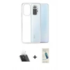 MARSİLYAN™- Redmi Note 10 Kılıf Zirve Doku - Şeffaf Pasifik Cam Ekran Koruyucu + Kamera Lens Koruma Cam - SF