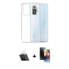 MARSİLYAN™- Redmi Note 10 Kılıf Zirve Doku - Siyah 3D Antistatik Mat Seramik Nano Ekran Koruyucu + Şeffaf Kamera Lens Koruma Cam